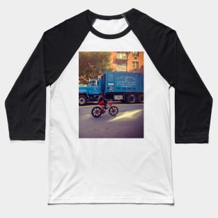 Bike, Manhattan Ave, Harlem, NYC Baseball T-Shirt